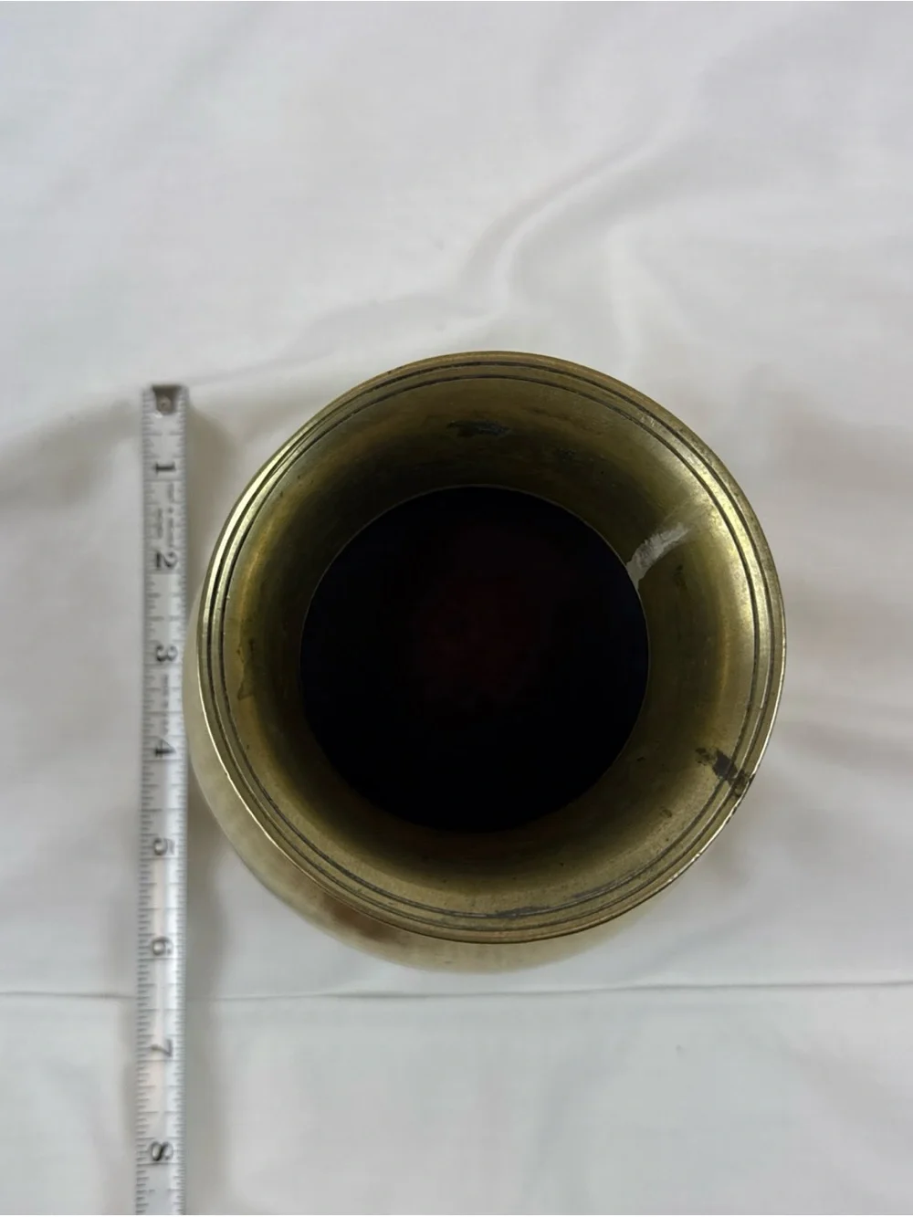 Vintage Lota Brass Holy Engraved Pot From India- Gold Finish